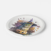 Waterverf Cat Halloween Papieren Bordje (Gekanteld)