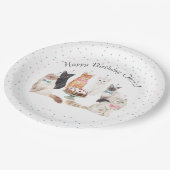 Waterverf Cat Happy Birthday Paper Bord (Gekanteld)