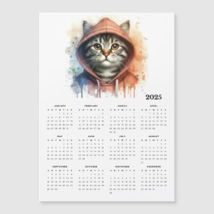 Waterverf Cat in Hoodie Splash Art 2025 Kalender