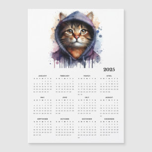 Waterverf Cat in Hoodie Splash Art 2025 Kalender