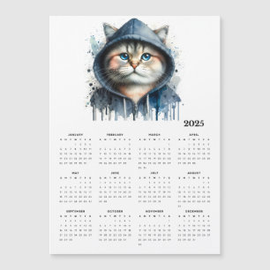 Waterverf Cat in Hoodie Splash Art 2025 Kalender