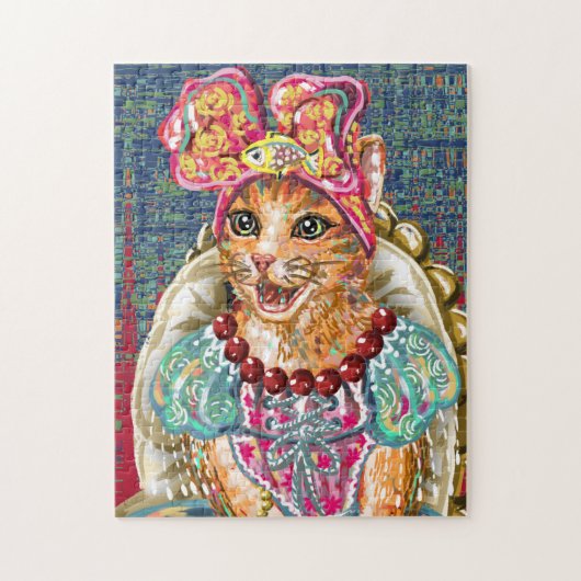 Waterverf Cat Jigzaag Puzzle Legpuzzel (Verticaal)