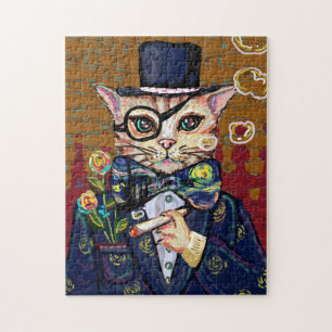 Waterverf Cat Jigzaag Puzzle Legpuzzel