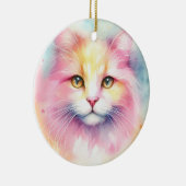 Waterverf Cat Keramisch Ornament (Rechts)