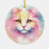 Waterverf Cat Keramisch Ornament (Voorkant)
