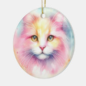 Waterverf Cat Keramisch Ornament (Links)