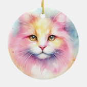 Waterverf Cat Keramisch Ornament (Achterkant)