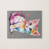 Waterverf Cat Legpuzzel (Horizontaal)