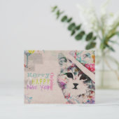 Waterverf Cat Merry Briefkaart (Staand voorkant)