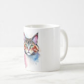 Waterverf Cat Mok - Artistic Feline Lover Coffee (Voorkant rechts)
