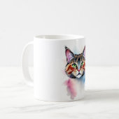 Waterverf Cat Mok - Artistic Feline Lover Coffee (Voorkant links)