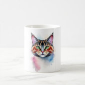 Waterverf Cat Mok - Artistic Feline Lover Coffee (Center)
