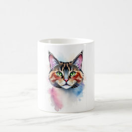 Waterverf Cat Mok - Artistic Feline Lover Coffee