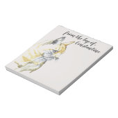 Waterverf Cat Oranje Witte tablet uit de schoot va Notitieblok (Linkerzijde)