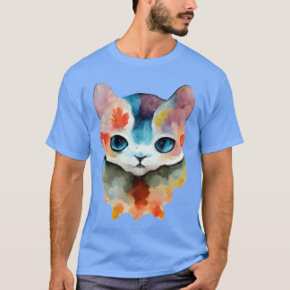 Waterverf cat retro t-shirt