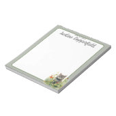 Waterverf Cat Sage Personaliseer vanaf het bureau Notitieblok (Linkerzijde)