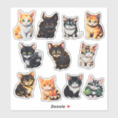Waterverf Cat Scrapbook Stationery Sticker (Vel)