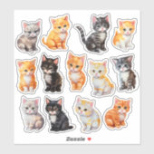 Waterverf Cat Scrapbook Stationery Sticker (Vel)
