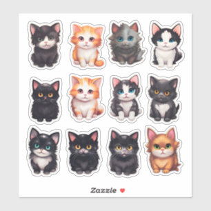 Waterverf Cat Scrapbook Stationery Sticker