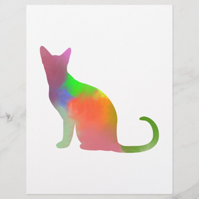 Waterverf Cat Silhouette (Voorkant)