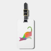 Waterverf Cat Silhouette Bagagelabel (Voorkant verticaal)