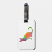 Waterverf Cat Silhouette Bagagelabel (Achterkant verticaal)