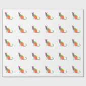 Waterverf Cat Silhouette Cadeaupapier (Vlak)