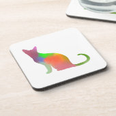 Waterverf Cat Silhouette Drankjes Onderzetter (Linkerzijde)