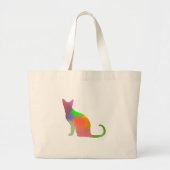Waterverf Cat Silhouette Grote Tote Bag (Voorkant)