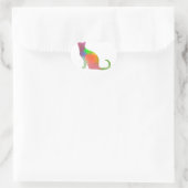 Waterverf Cat Silhouette Hart Sticker (Tas)