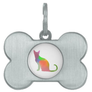 Waterverf Cat Silhouette Huisdieren Naamplaatje