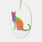 Waterverf Cat Silhouette Keramisch Ornament (Links)