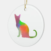 Waterverf Cat Silhouette Keramisch Ornament (Links)