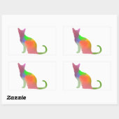 Waterverf Cat Silhouette Rechthoekige Sticker (Vel)