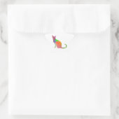 Waterverf Cat Silhouette Ster Sticker (Tas)