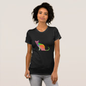 Waterverf Cat Silhouette T-shirt (Voorkant volledig)