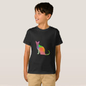 Waterverf Cat Silhouette T-shirt (Voorkant volledig)