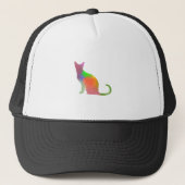 Waterverf Cat Silhouette Trucker Pet (Voorkant)