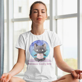 Waterverf Cat Yoga Lover Leraar Moeder Vrouwen Gif T-shirt
