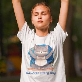 Waterverf Cat Yoga Lover Leraar Moeder Vrouwen Gif T-shirt