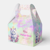 Waterverf Caticorn Meow-Gical Verjaardag Bedankdoosjes (Achterkant)