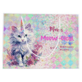 Waterverf Caticorn Meow-Gical Verjaardag Groot Cadeauzakje (Achterkant)