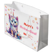 Waterverf Caticorn Meow-Gical Verjaardag Groot Cadeauzakje (Achterkant Gekanteld)