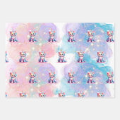 Waterverf Caticorn Meow-Gical Verjaardag Inpakpapier Vel (Voorkant 2)