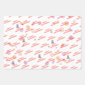 Waterverf Caticorn Meow-Gical Verjaardag Inpakpapier Vel (Voorkant 3)