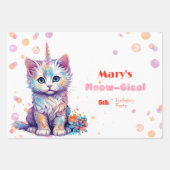 Waterverf Caticorn Meow-Gical Verjaardag Inpakpapier Vel (Voorkant)