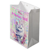 Waterverf Caticorn Meow-Gical Verjaardag Medium Cadeauzakje (Voorkant Gekanteld)