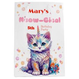 Waterverf Caticorn Meow-Gical Verjaardag Medium Cadeauzakje
