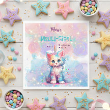 Waterverf Caticorn Meow-Gical Verjaardag