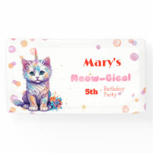 Waterverf Caticorn Meow-Gical Verjaardag